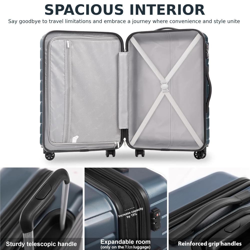 Hard Shell Luggage Sets (Gray): image 7